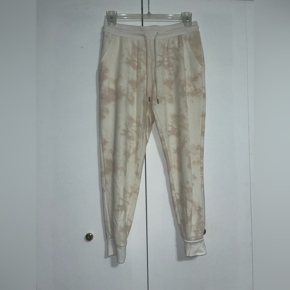 sweatpants/pajama bottoms. Light pink and cream tie dye. - Picture 1 of 1